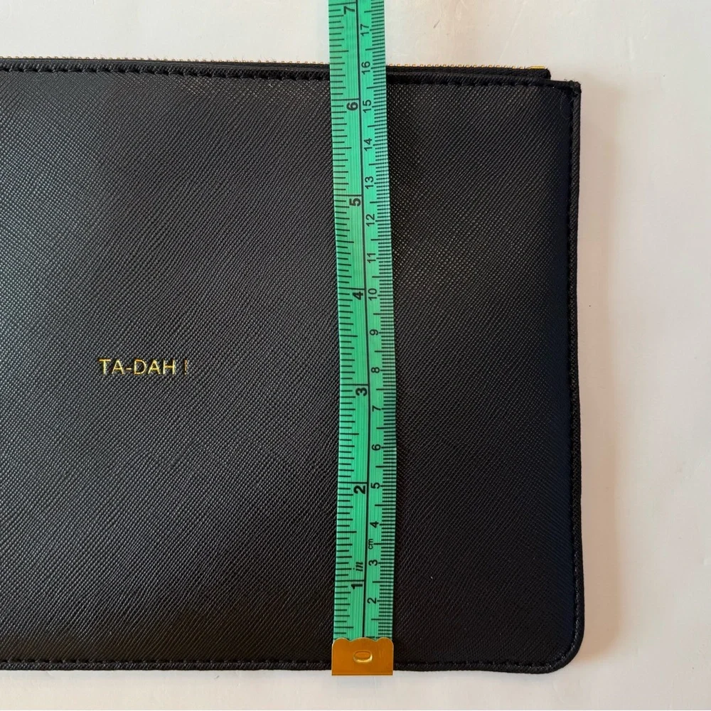 Katie Loxton Ta Dah Perfect Pouch Wallet Vegan Faux Leather Black Saffiano Gold